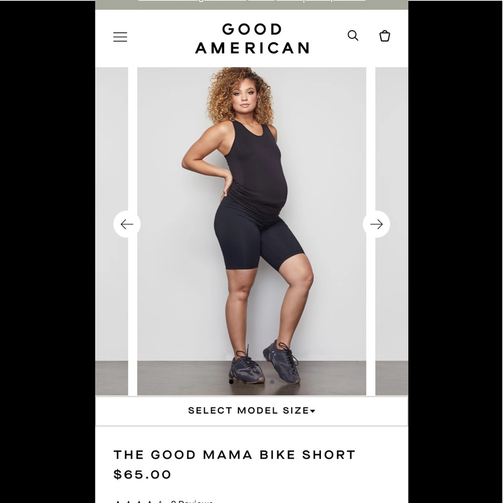 MATERNITY Good American Good Mama Bike Short